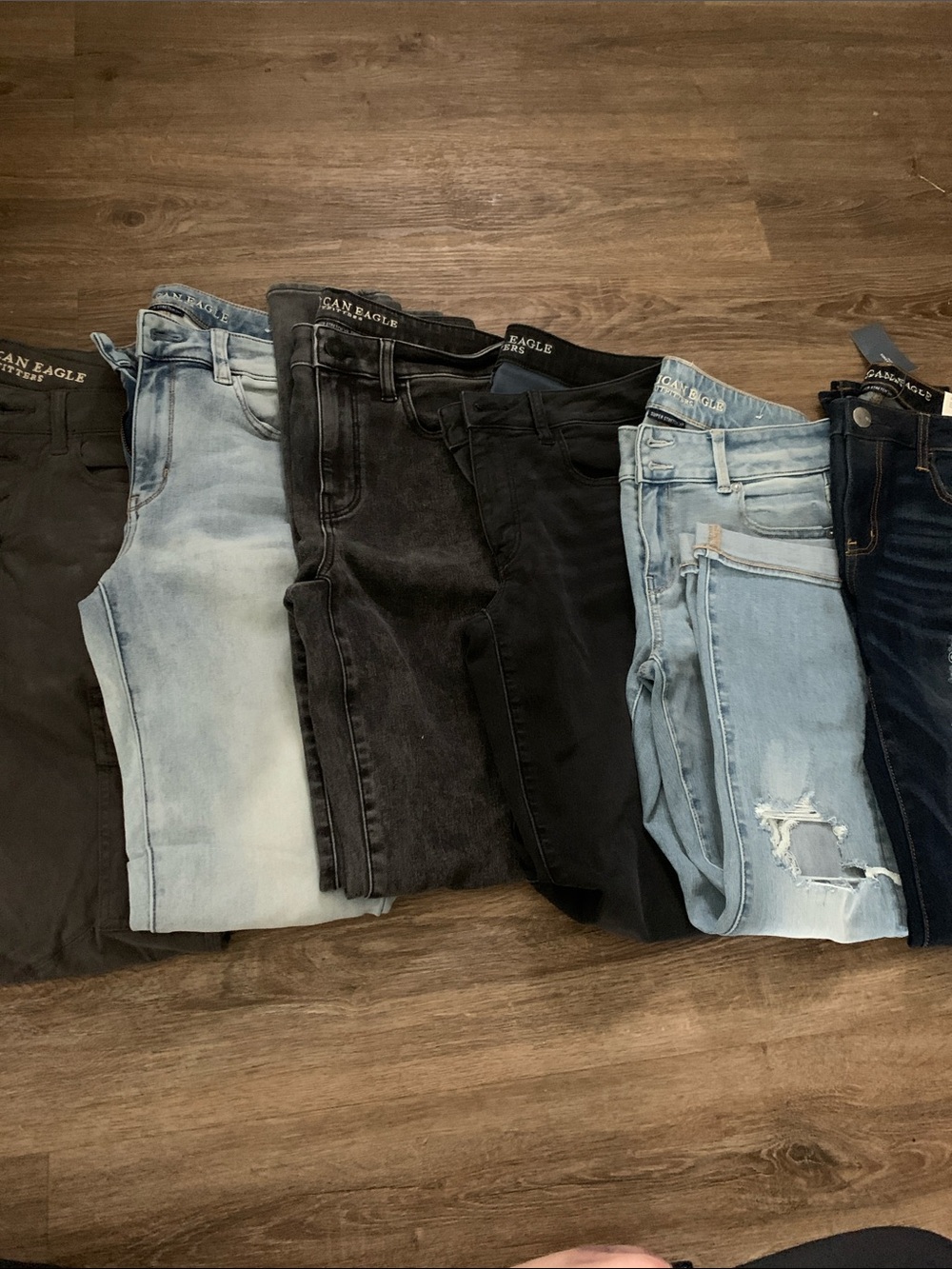 American Eagle Outfitters  Light Blue, Dark Blue & Black Jeans  /jeggings Set
